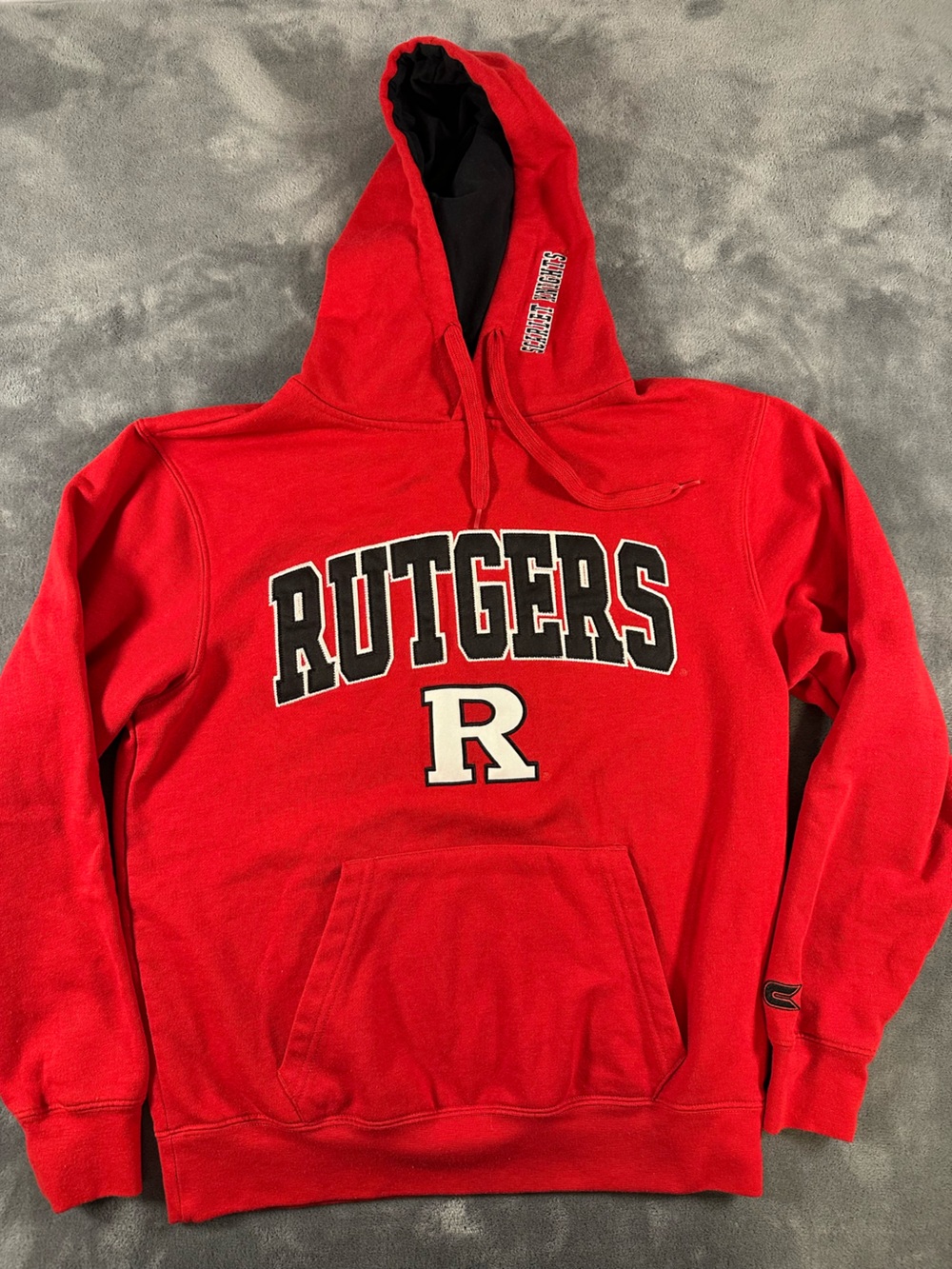 Rutgers University Hooded Sweatshirt with Black & White Logo